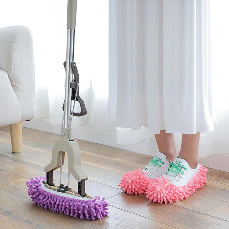 Mop Slippers, 2 Counts Floor Cleaning Slippers, Detachable Washable Mopping Slippers Cover, Household Floor Cleaning Pastel Shoe Cover, Home Interior Sweeping Mop