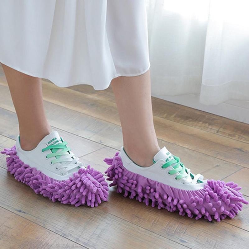 Mop Slippers, 2 Counts Floor Cleaning Slippers, Detachable Washable Mopping Slippers Cover, Household Floor Cleaning Pastel Shoe Cover, Home Interior Sweeping Mop