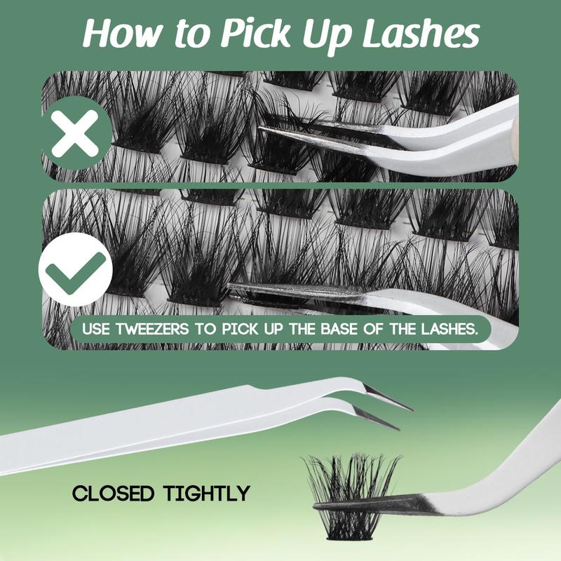 YOULUCK DIY Lash Clusters Waterproof Long-Lasting Fluffy and Weightless look Individual Eyelash Extensions with Ultra-Thin Band Bond & Sea l& Remover Makeup For Girls Beginner Friendly