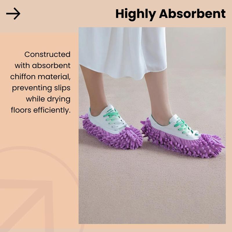 Mop Slippers, 2 Counts Floor Cleaning Slippers, Detachable Washable Mopping Slippers Cover, Household Floor Cleaning Pastel Shoe Cover, Home Interior Sweeping Mop
