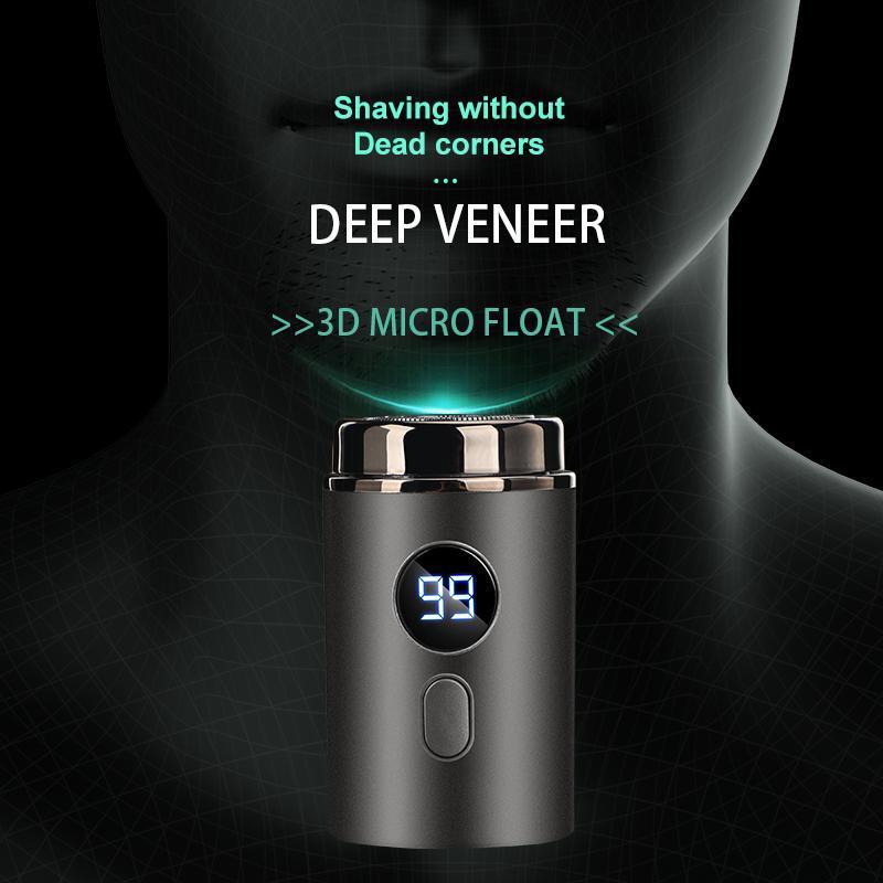 Electric Mini Shaver, Waterproof Portable Usb Rechargeable Razor with Lcd Display, Washable Beard Trimmer for Men, Great for Travel and Home Use, Barber Equipment, Shaver for Men, Shaving Products