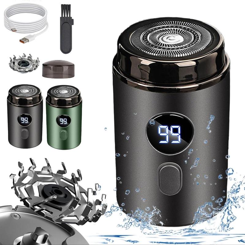 Electric Mini Shaver, Waterproof Portable Usb Rechargeable Razor with Lcd Display, Washable Beard Trimmer for Men, Great for Travel and Home Use, Barber Equipment, Shaver for Men, Shaving Products