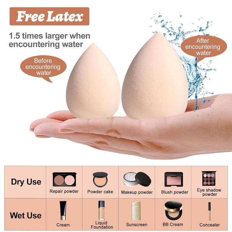 Bling Hair BEAKEY Makeup Sponge, Latex-Free Beauty Sponge for Blending, Makeup Sponges for Foundation Liquid Cream and Powder. Blender for Enhanced Make Up Application