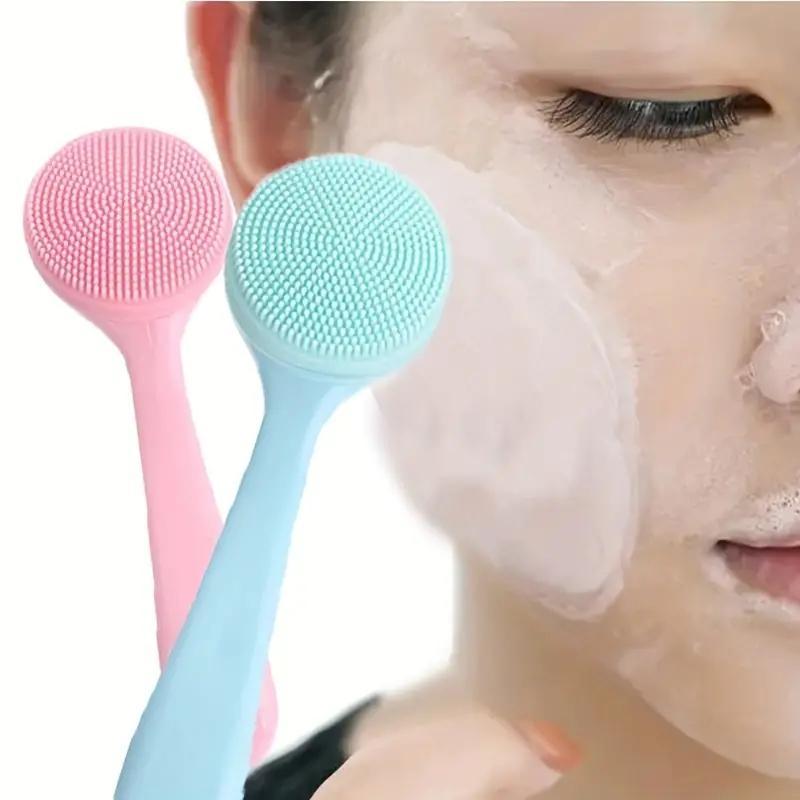 Silicone Facial Cleansing Brush for Women, 2 Counts Comfort Soft Face Scrubber Brush for Daily Use, Face Deep Cleaning & Massage Tool, Summer Skin Care Tool, Fall Gift, Night Routine, Valentine's Day Gift