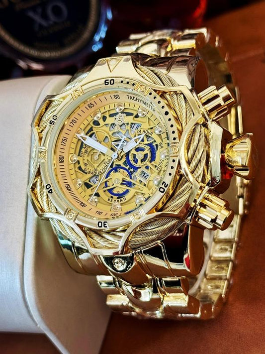 Men's Punk Style Round Dial Quartz Watch, Gifts for Boyfriend, Fashion Watch for Party, Daily Decor, Trendy All-match & Exquisite Watch for Birthday Gift with Box