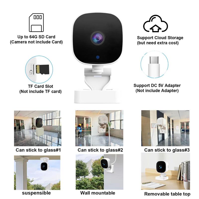Smart Home Security Camera, 2.4G WiFi Wireless Camera with Night Vision, Indoor Remote Camera, Portable Camera for Home Security, Camera Security