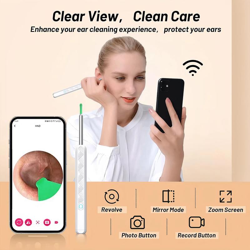 SpringBreak Earwax Removal Tool Set with Camera - Portable 360° Wide Angle Ear Cleaner with Type-C Rechargeable, Waterproof Endoscope Ear Cleaning Tool for iPhone and Android Phones, Christmas Gift, Winter Gift Set, New Year Gift, Stocking Fillers